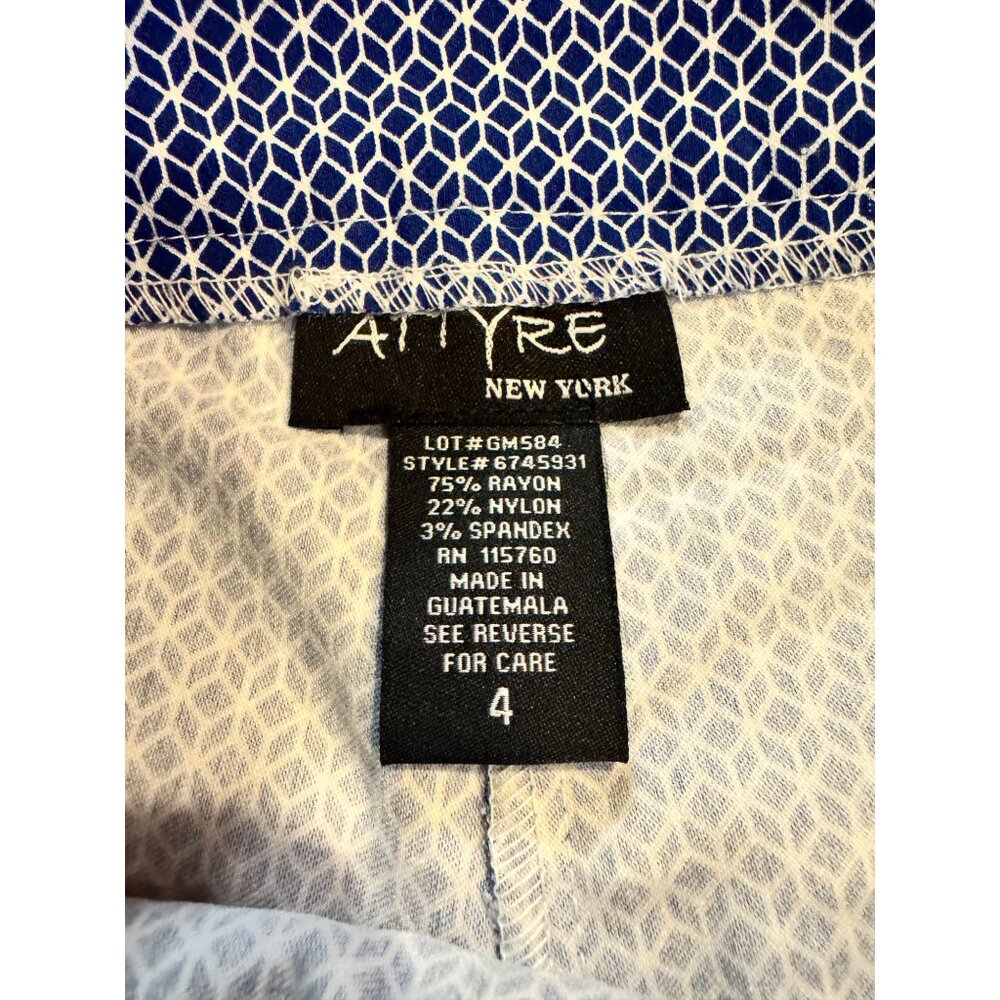 Attire New York Womens Blue Geometric Skort Size 4 Rayon/Nylon/Spandex - Picture 7 of 11